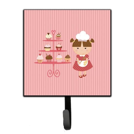 Carolines Treasures Cupcake Baker Brunette Pink Leash or Key Holder BB7254SH4